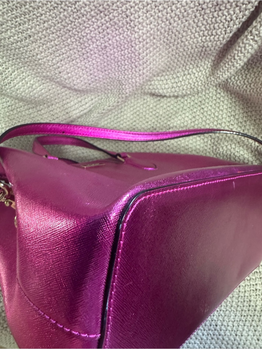 kate spade Metallic Fuchsia Satchel with Detachable Strap - Picture 4 of 11